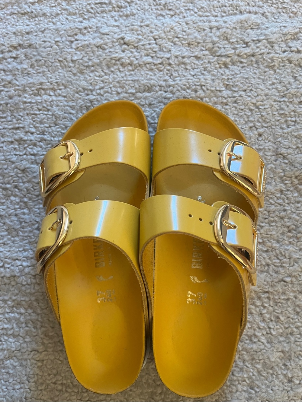 Brand new without tags Yellow Birkenstock Arizona Double-Buckle Slide Sandal